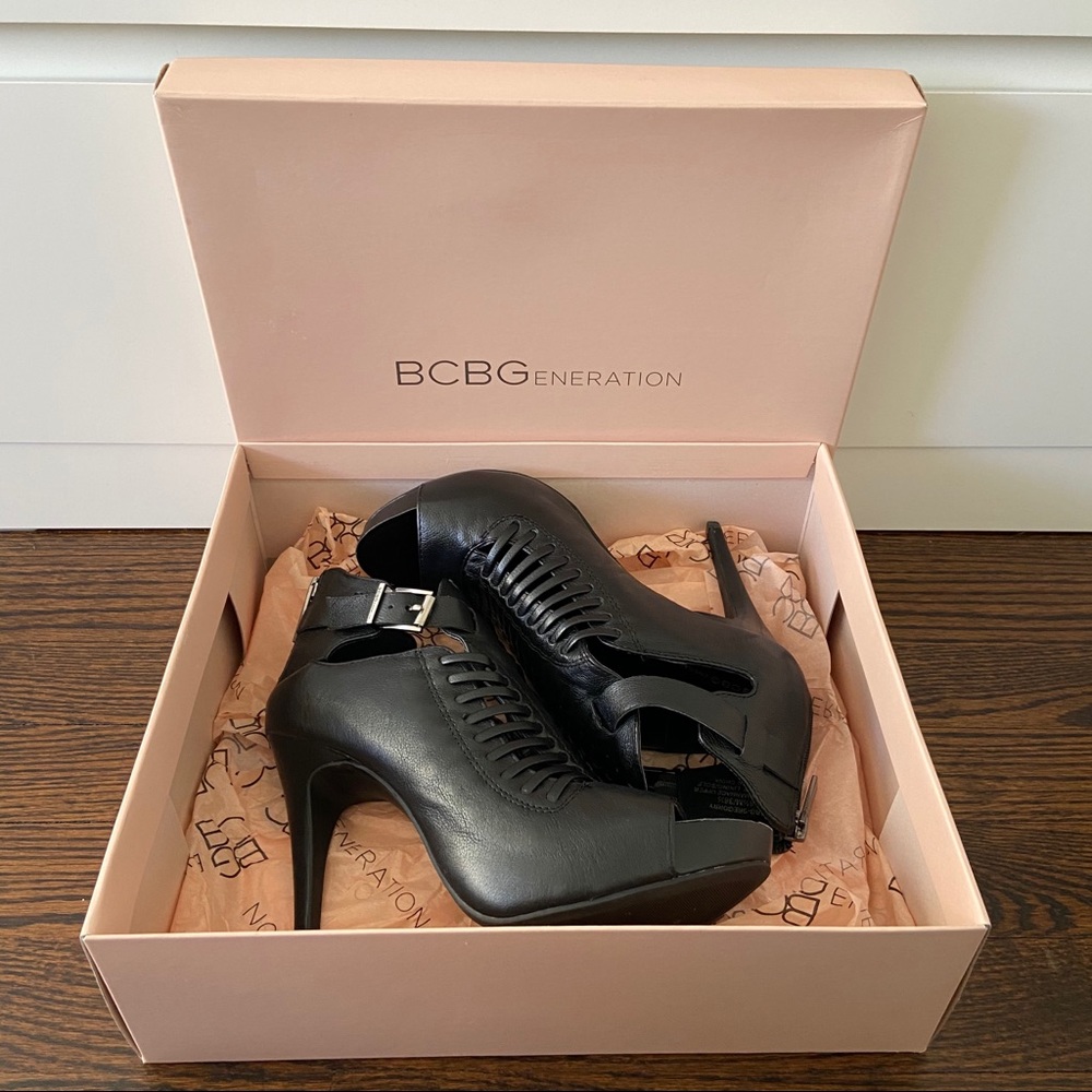 BCBGeneration Gregory Caged Heeled Sandals, Black